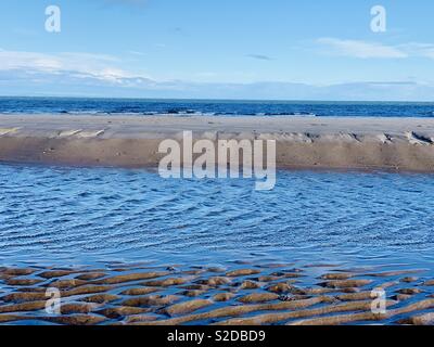 Gezeiten Pool auf Portobello Beach in Edinburgh. Stockfoto