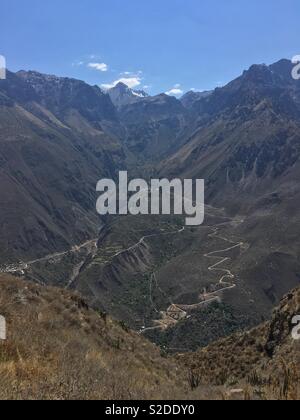 Der Colca Canyon Trekking in Peru Stockfoto