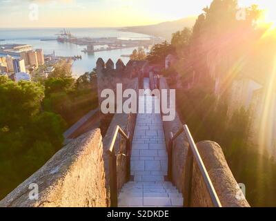 Blick von der Burg Gibralfaro Stockfoto