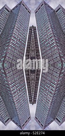 Eine abstrakte digitale Kunstwerke aus einem Bild des Alcoa Building und der usx Tower in Pittsburgh, Pennsylvania erstellt Stockfoto