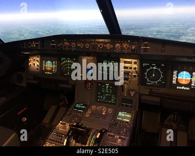A320 Cockpit Stockfoto