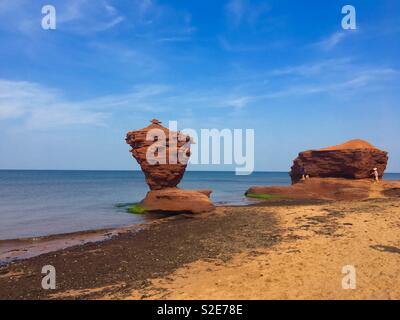 Tee Tasse Rock auf Thunder Cove Beach in Prince Edward Island Kanada Stockfoto