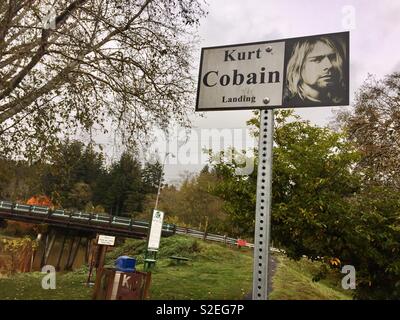 Kurt Cobain Landung. Riverfront Memorial Park. Aberdeen, Washington. Stockfoto