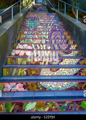 Verborgene Treppe San Francisco Stockfoto