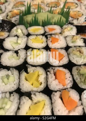 Veggie sushi Platte Stockfoto