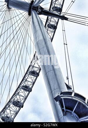 Detail des London Eye Riesenrad an der Themse, London Stockfoto