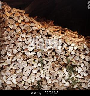 Holz für den Winter Stockfoto
