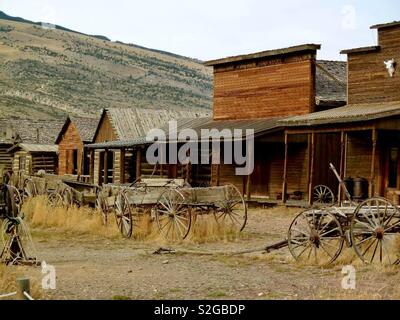 Alte verlassene Geisterstadt Cody, Wyoming Stockfoto