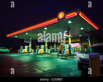 Shell Tankstelle. Glasgow. Schottland. UK. Stockfoto