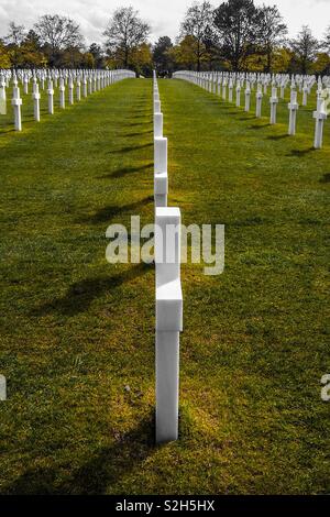 Kriegsgräber in Omaha, Normandie Stockfoto