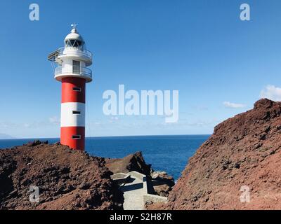 Leuchtturm auf Teneriffa. Faro de Teno Stockfoto