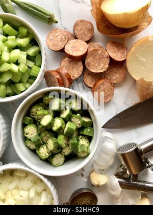 Vorbereitung gumbo Stockfoto