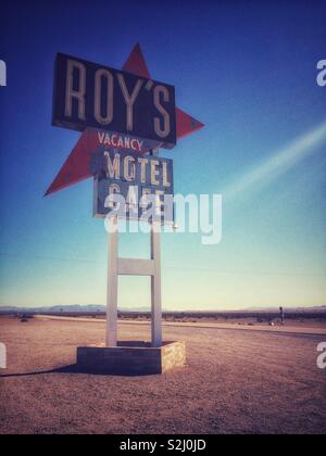 Die berühmte Roy Motel Schild an der Straße 66 Stockfoto