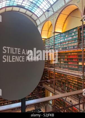 Innerhalb der Bibliothek des Rijksmuseum Stockfoto