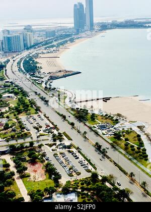 Abu Dhabi, V.A.E. Die Corniche. Stockfoto