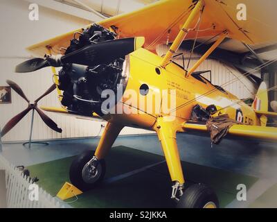 Boeing Stearman PT-27 Kaydet, Norfolk und Suffolk Aviation Museum, Flixton, Suffolk, England. Stockfoto