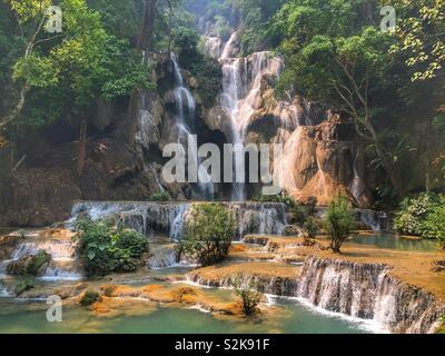 Luang Si fällt in Luang Prabang, Laos Stockfoto