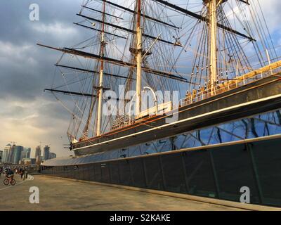 Das Curry Sark, eine britische Clipper Ship in Greenwich London am 30. März 2019 angedockt Stockfoto