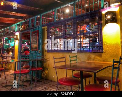 Eine Terrasse eines Restaurants. Stockfoto