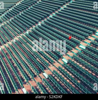 Der einsame roten Sitz im Fenway Park, die längste Home Run schlug durch Ted Williams Stockfoto