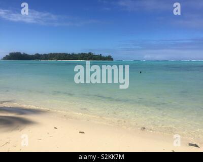 Insel am Muri Beach, Rarotonga, Cook Inseln Stockfoto