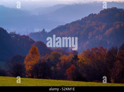 Herbst Landschaft in der Nähe von zwei Dales in The Derbyshire Peak District England Großbritannien Stockfoto