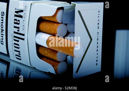 Marlboro Packung Nahaufnahme Stockfoto