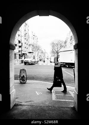 Wandern in Paris zu arbeiten Stockfoto