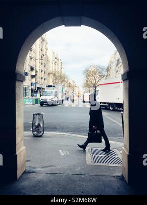 Wandern in Paris zu arbeiten Stockfoto
