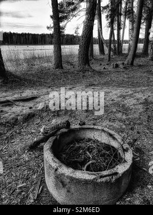 Feuerstelle, Bjorno Nature Reserve, Stockholmer Schären, Schweden, Skandinavien Stockfoto