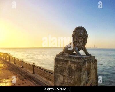 Lion Statue in Cowes, Isle of Wight Stockfoto