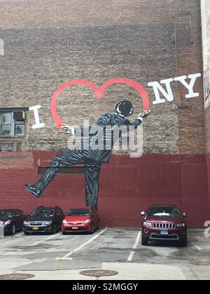 New York City street art von Nick Walker an der West 17th Street und Sixth Avenue Stockfoto