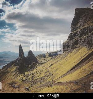 Der alte Mann von Storr, Skye, Schottland. Stockfoto