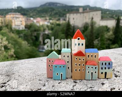 Grüße aus Ascoli Piceno, Marken, Italien Stockfoto