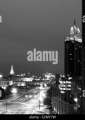 Water Street, Downtown Mobile Alabama Stockfoto