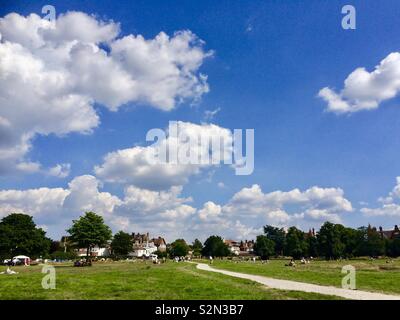 Wimbledon, London - Juli 2016: Wimbledon Common auf einem hellen, sonnigen Tag. Stockfoto