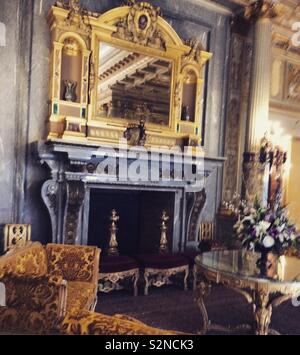 Details im Innenraum verzierten, das Breakers Mansion, Newport, Rhode Island, United States Stockfoto