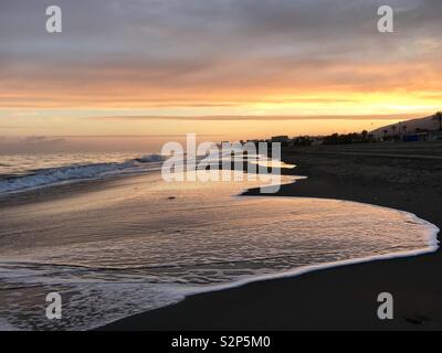 Sonnenuntergang in Malaga Stockfoto