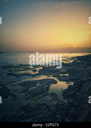Mittelmeer sunrise Beirut Libanon Naher Osten Stockfoto