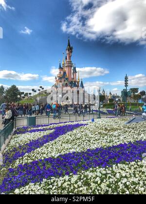 Dornröschen Schloss - Märchen, Schloss Disney Land Paris Frankreich Stockfoto