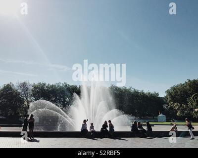 Internationale Brunnen in Seattle Center. Stockfoto