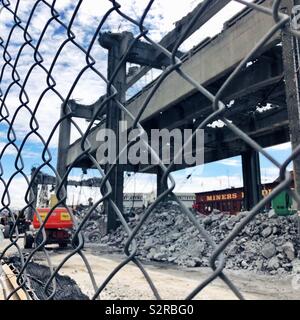 Alaskan Weise Viaduct wird in Seattle abgerissen Stockfoto