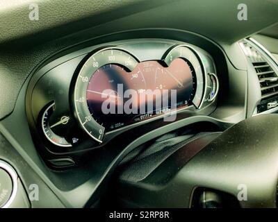 Nahaufnahme eines Armaturenbrett Stockfoto