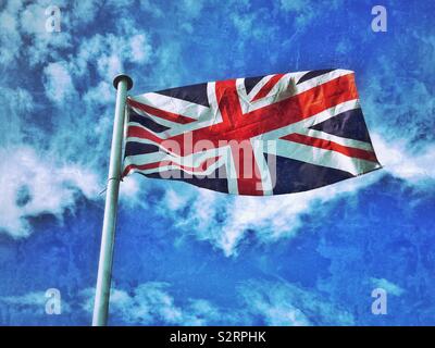 Die unter der Flagge von Großbritannien und Nordirland. Auch als die Union Jack bekannt. Foto - © COLIN HOSKINS. Stockfoto