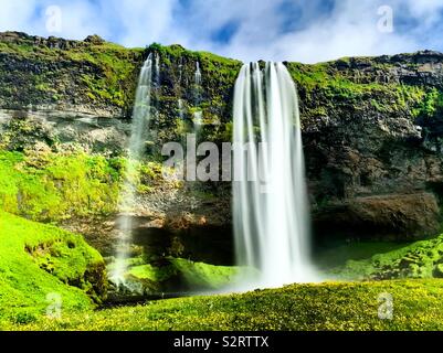 Wasserfall Seljalandsfoss, Island Stockfoto