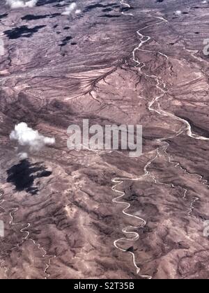 Erde Muster, Luftaufnahme einer Landschaft, Arabische Halbinsel Stockfoto