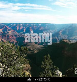 Grand Canyon morgen Blick auf die Mather Lookout ist friedlich und schön im Grand Canyon National Park in Grand Canyon, AZ in den USA am 22. Juli 2019. Stockfoto