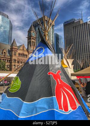 Einen ersten Nation Feier am Nathan Phillips Square in Toronto, Kanada. Stockfoto