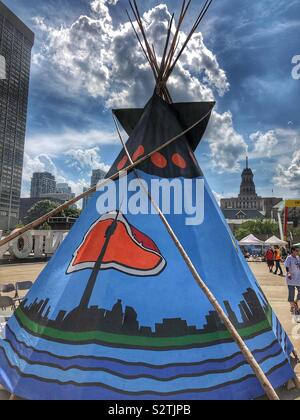 Einen ersten Nation Feier am Nathan Phillips Square in Toronto, Kanada. Stockfoto
