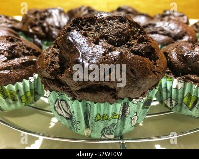 Hausgemachte glutenfreie Schokolade Cupcakes Stockfoto